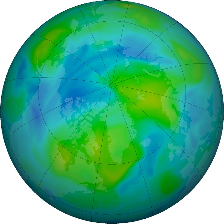 Arctic ozone map for 16 September 2020